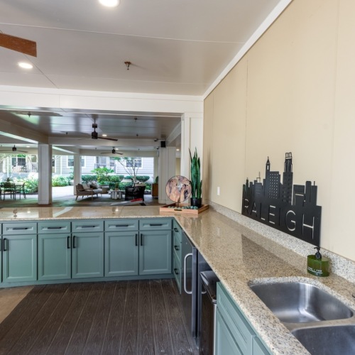 outdoor kitchen area