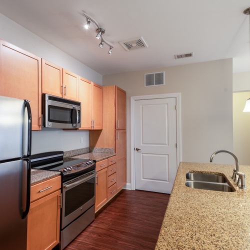 well lit kitchen